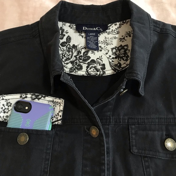 90s Vintage Black Denim Oversized Boyfriend Jacket Shacket - Picture 7 of 14